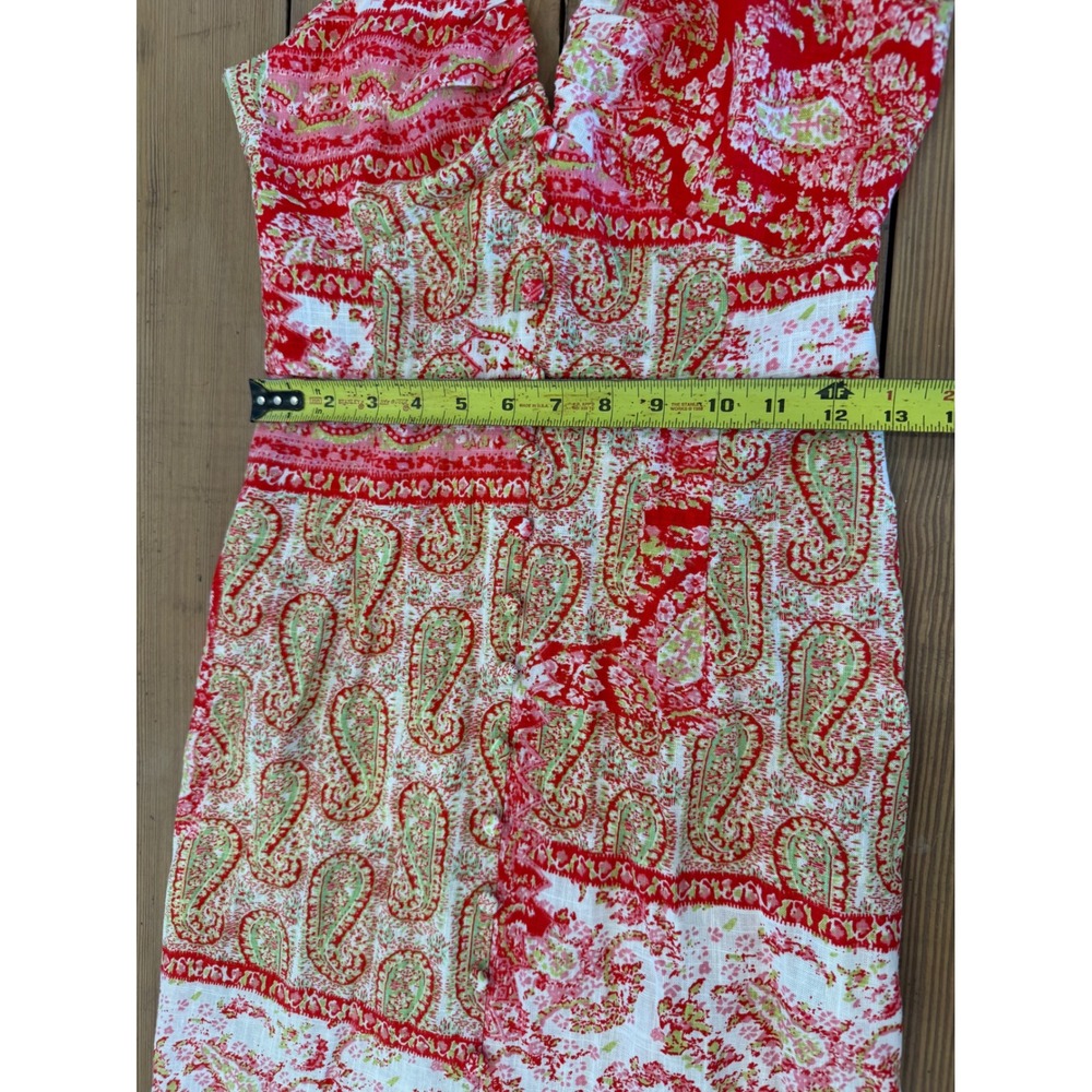 Zara Red Paisley Print Dress Halter Tie Back Cut Out Maxi Boho Blogger Fave‎ S - Picture 8 of 9